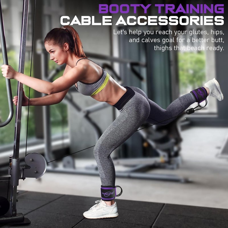 WALITO Gym Ankle Straps for Cable Machines Women & Men - Glute Kickback Ankle Cuff, Adjustable Cable Machine Accessories for Leg Extensions, Hip Abductors & Lower Body Workouts - Image 5